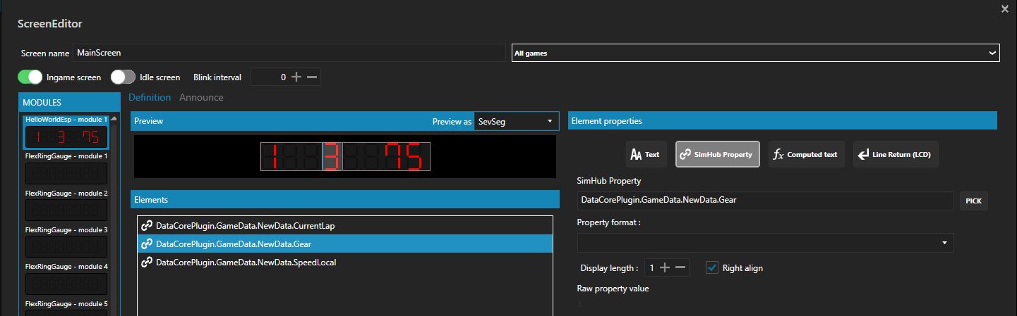 SimHub Arduino Screen Editor